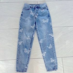 Pacsun ultra high rise slim pants with butterflies size 24